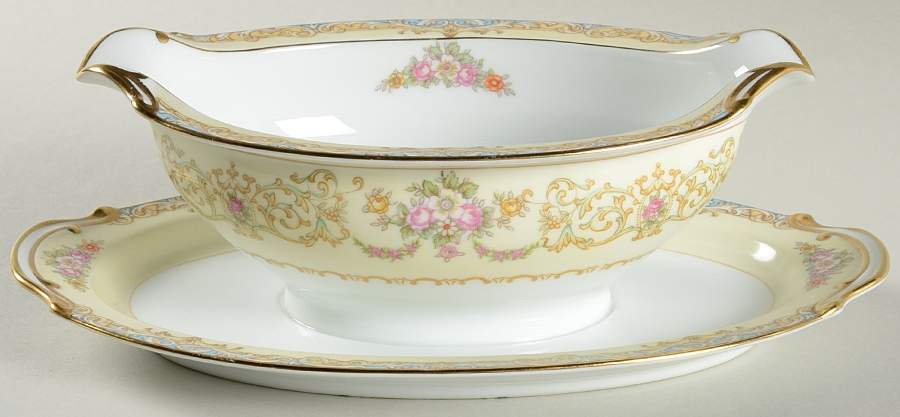 Ackley Gravy Boat with Attached Underplate by Noritake-1