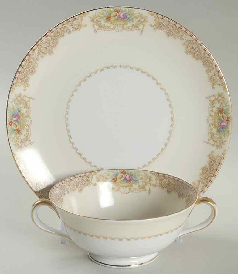 Acton Footed Cream Soup Bowl & Saucer Set by Noritake-1