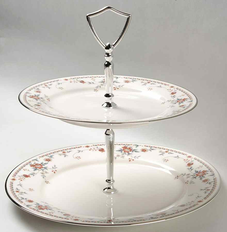 Adagio 2 Tiered Serving Tray (Dinner & Salad Plate) by Noritake-1