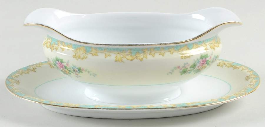 Adela Gravy Boat with Attached Underplate by Noritake-1