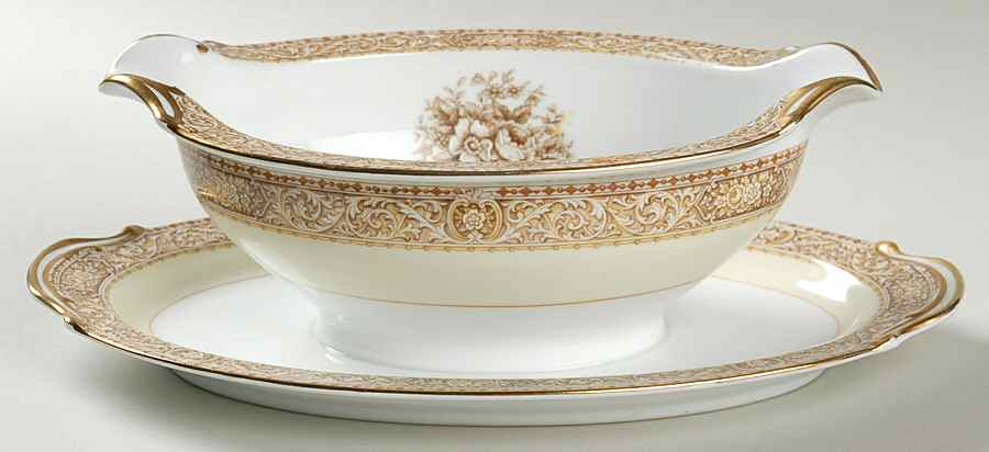 Adelpha Gravy Boat with Attached Underplate by Noritake-1