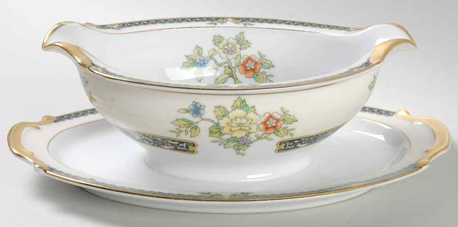 Adriatic Gravy Boat with Attached Underplate by Noritake-1