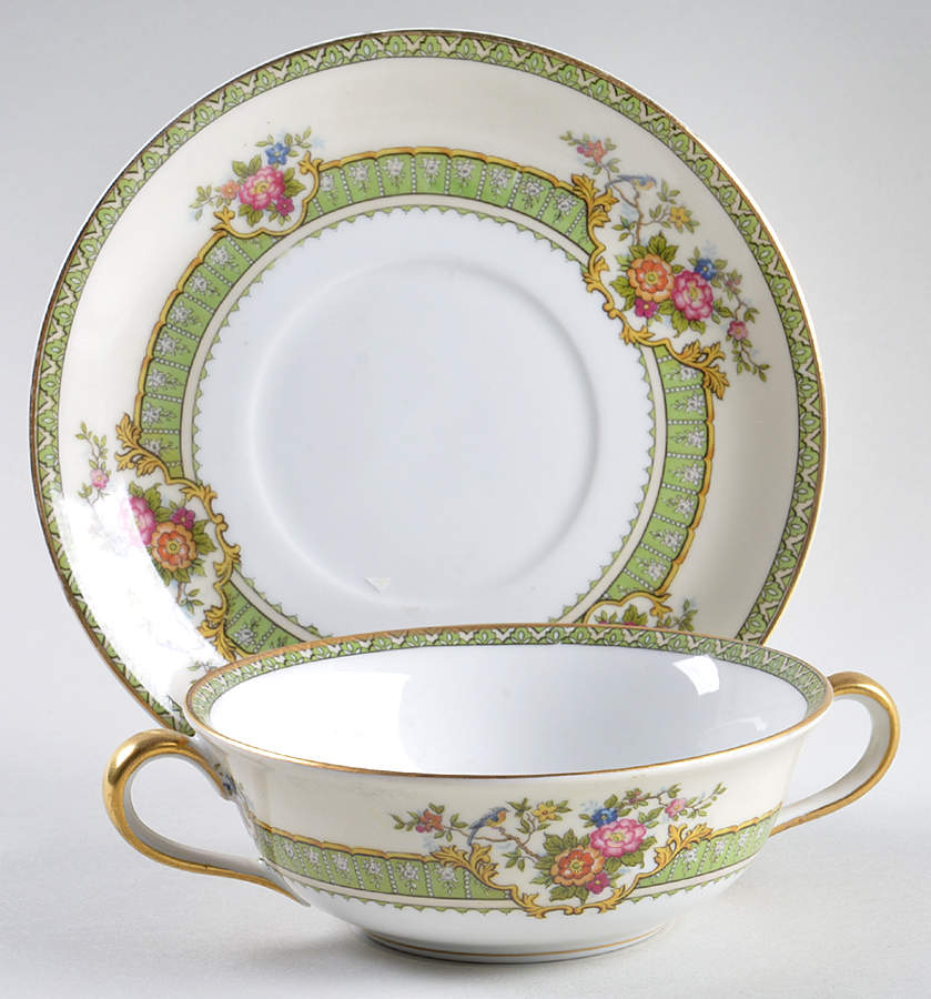 Aeolian Flat Cream Soup Bowl & Saucer Set by Noritake-1