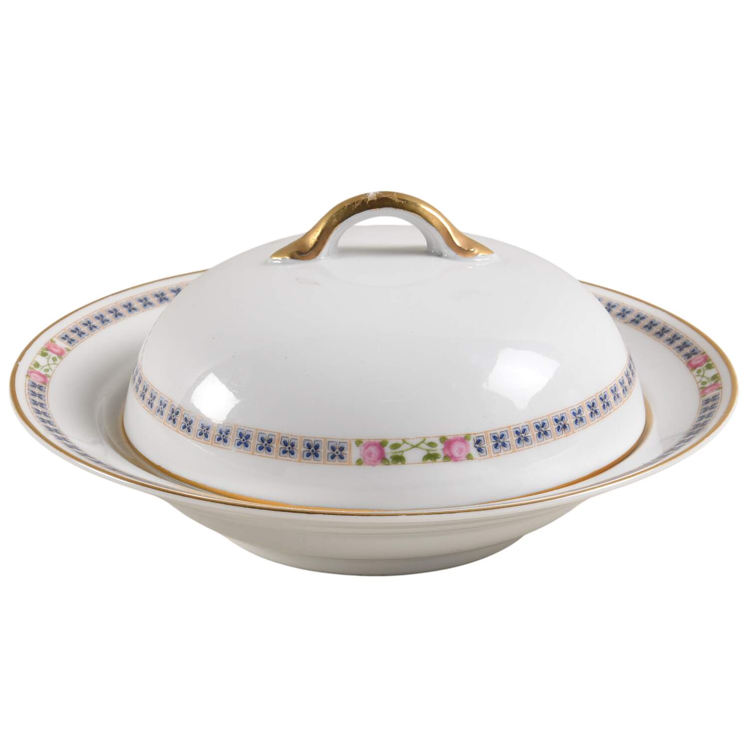 The Alais Round Covered Butter with Strainer by Noritake-1