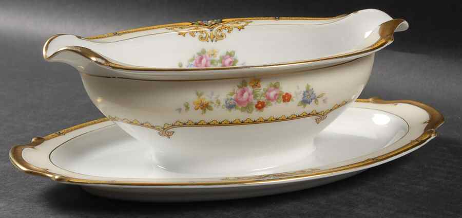 Aldine Gravy Boat with Attached Underplate by Noritake-1