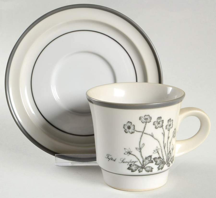 Alpine Flowers Flat Cup & Saucer Set by Noritake-1