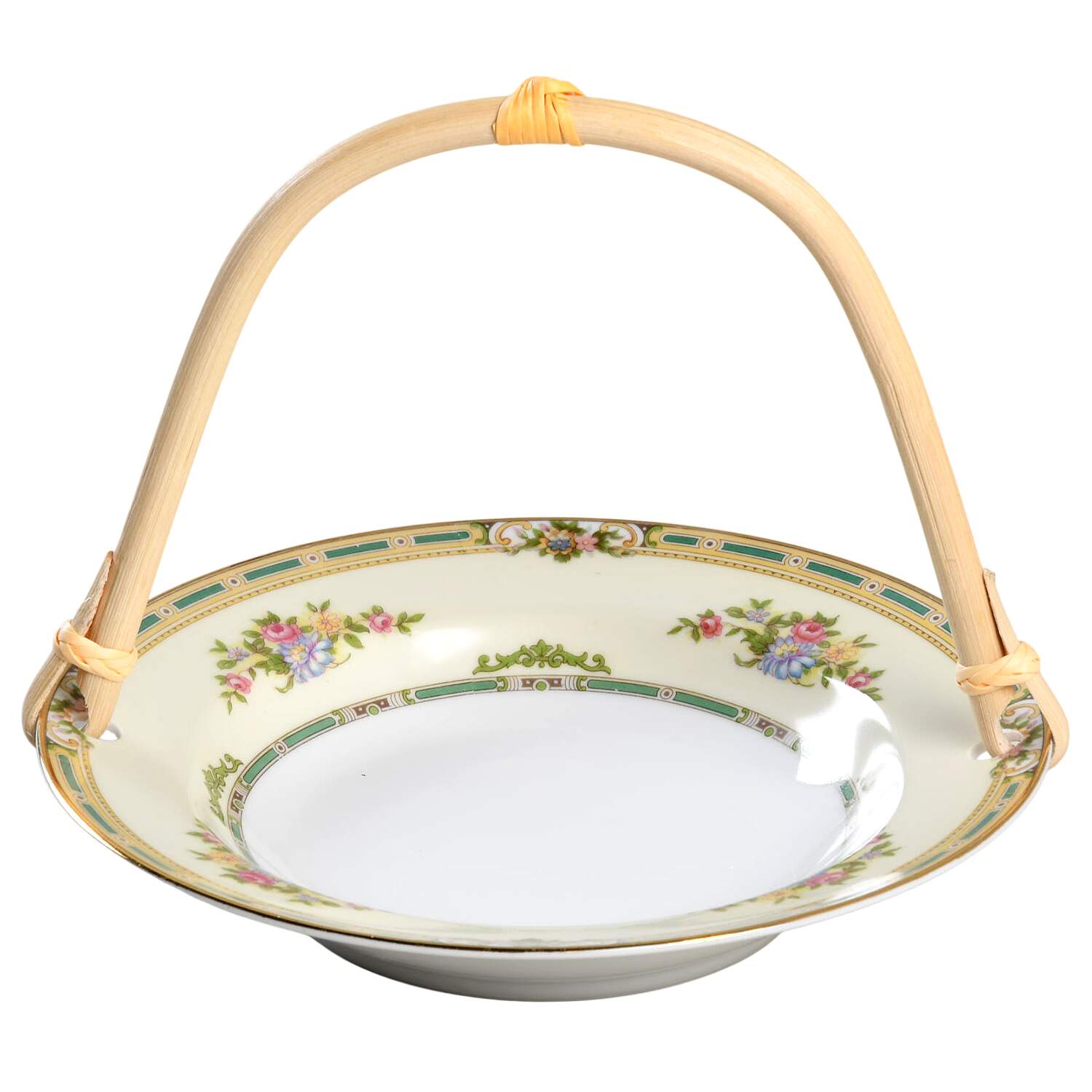 Alicia 7''-7 1/4'' Basket W/Bamboo Handle HC by Noritake-1