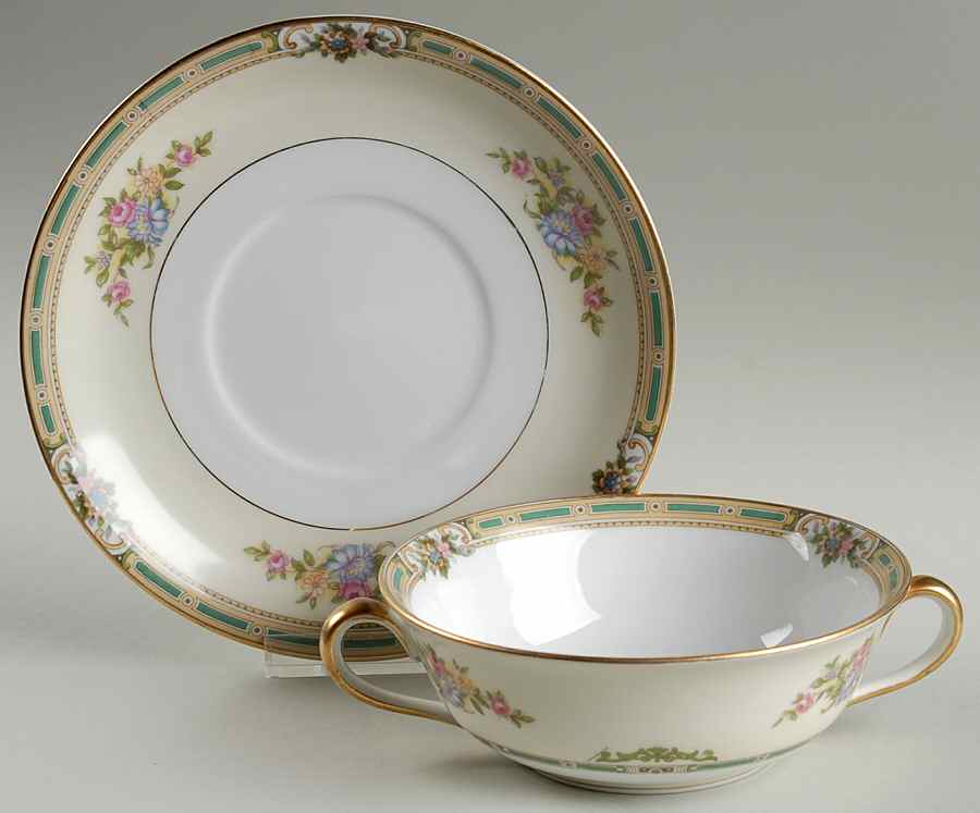 Alicia Flat Cream Soup Bowl & Saucer Set by Noritake-1