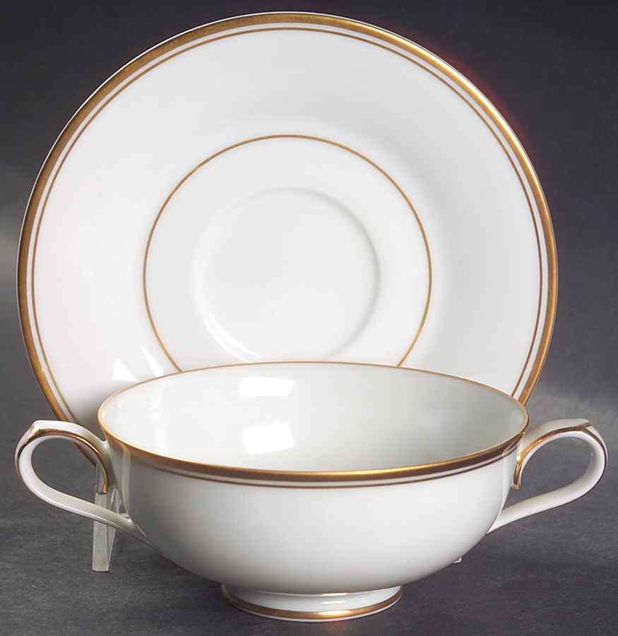 Allison Footed Cream Soup Bowl & Cup Saucer Set by Noritake-1