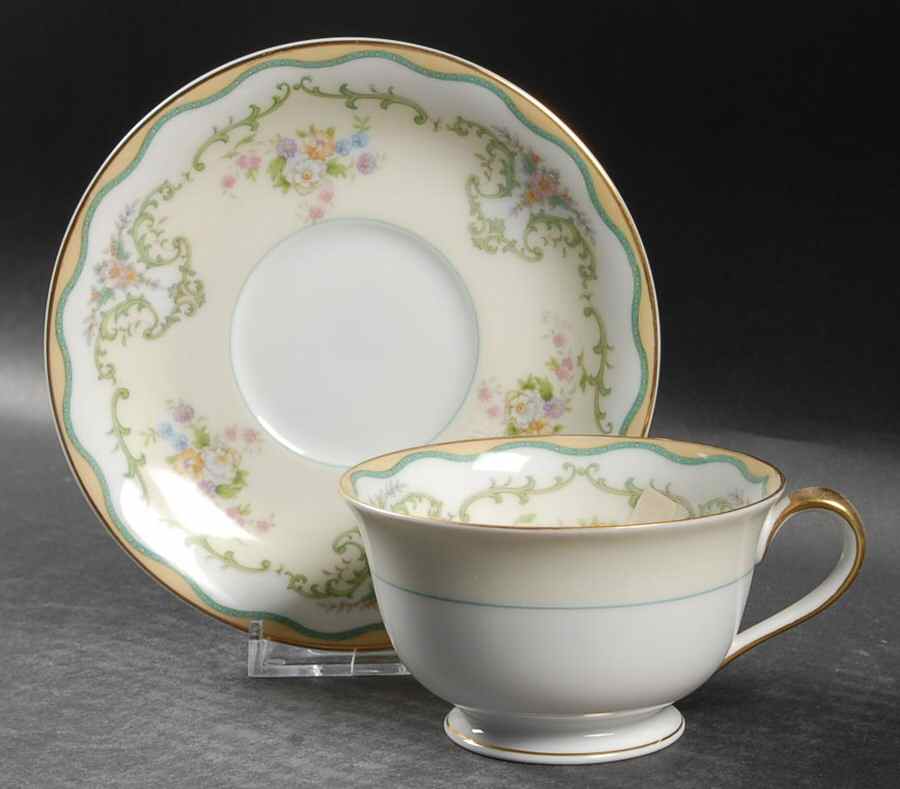 Allaire (No #) Footed Cup & Saucer Set by Noritake-1