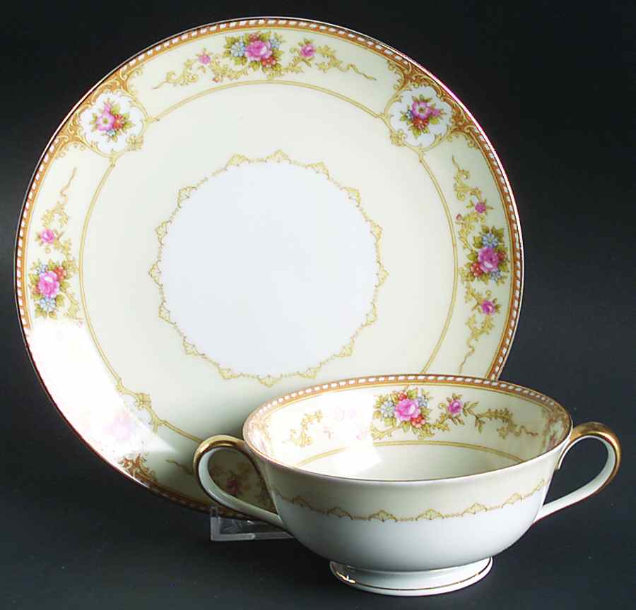 Allure Footed Cream Soup Bowl & Saucer Set by Noritake-1