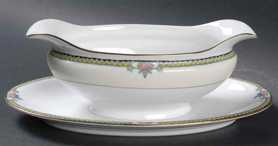 Alma Gravy Boat with Attached Underplate by Noritake-1