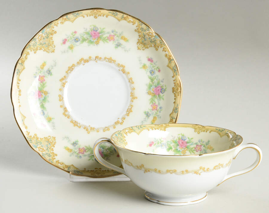 Alrea Footed Cream Soup Bowl & Saucer Set by Noritake-1