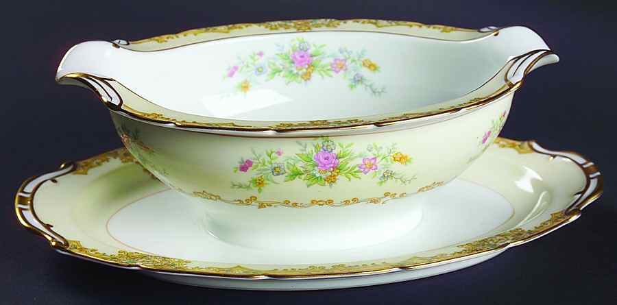 Alrea Gravy Boat with Attached Underplate by Noritake-1