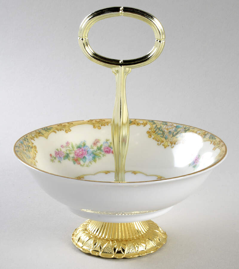 Alvin 6"-7" Handled Footed Nut Dish HC by Noritake-1