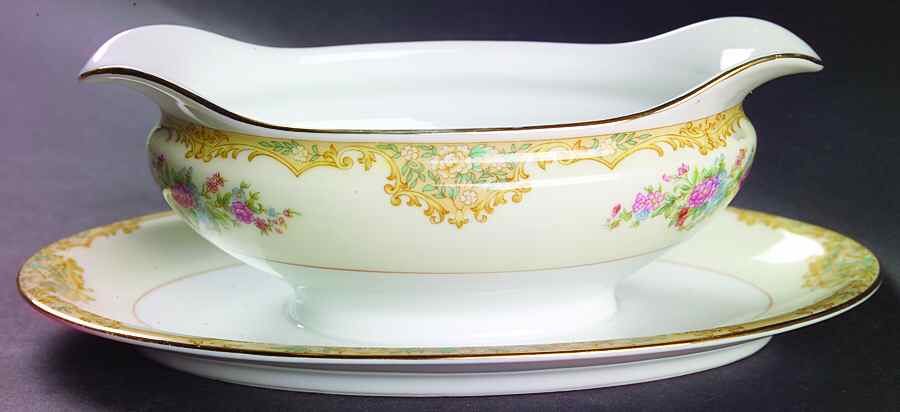 Alvin Gravy Boat with Attached Underplate by Noritake-1
