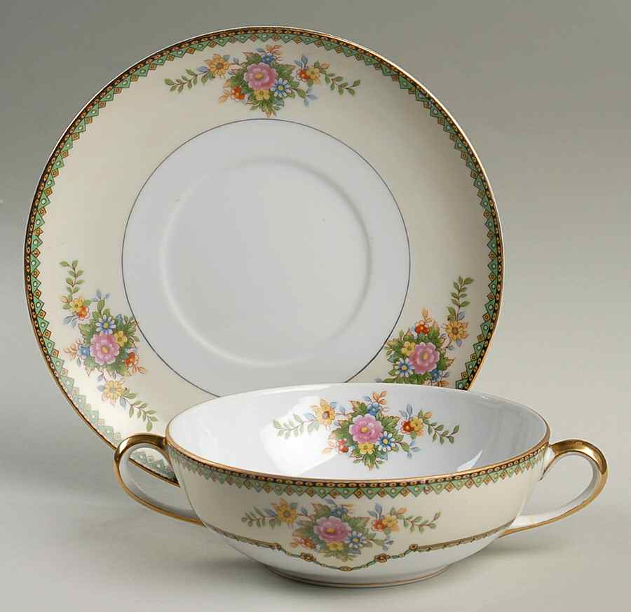 Amarillo Flat Cream Soup Bowl & Saucer Set by Noritake-1