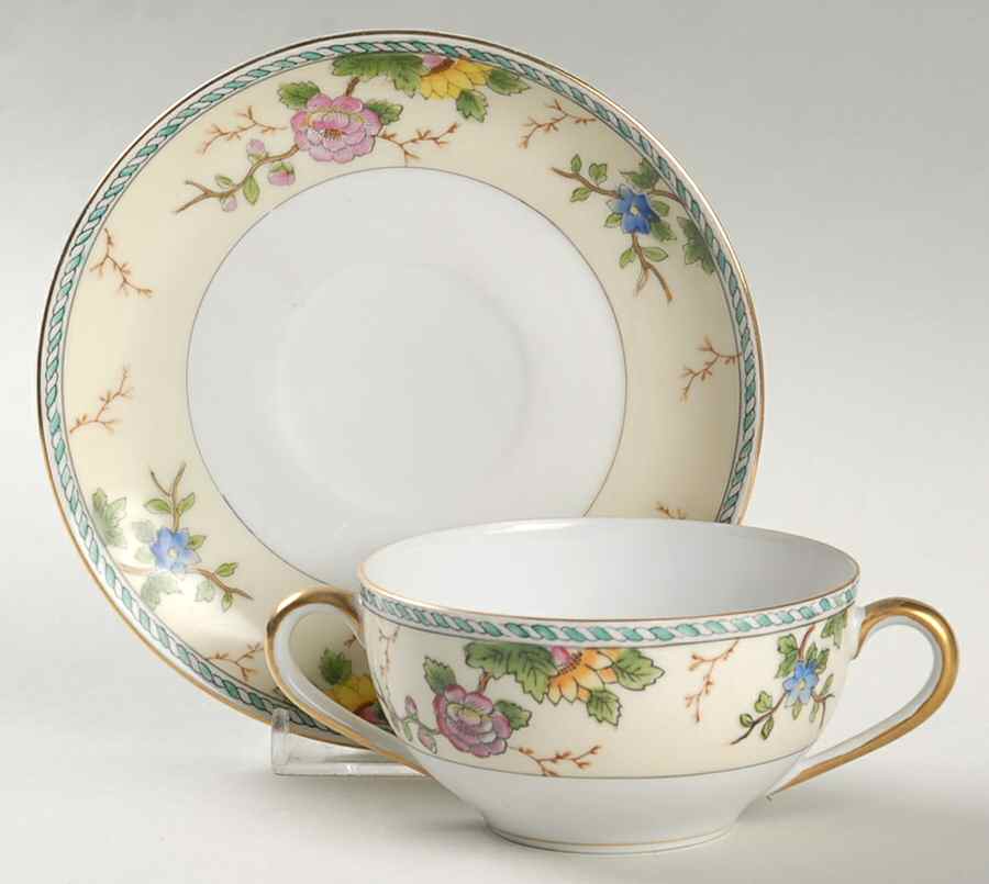 Amerita Flat Bouillon Cup & Saucer by Noritake-1