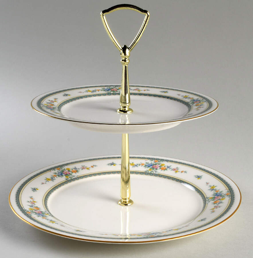 Amenity 2 Tiered Serving Tray (Dinner & Salad Plate) by Noritake-1