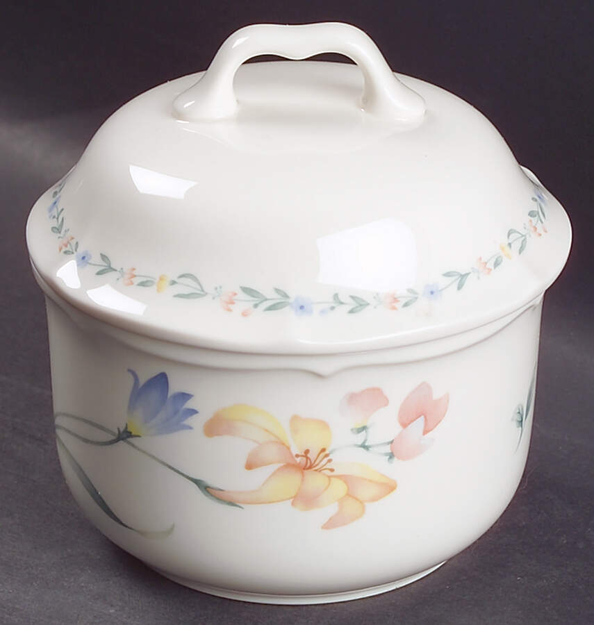 American Flowers Sugar Bowl & Lid by Noritake-1