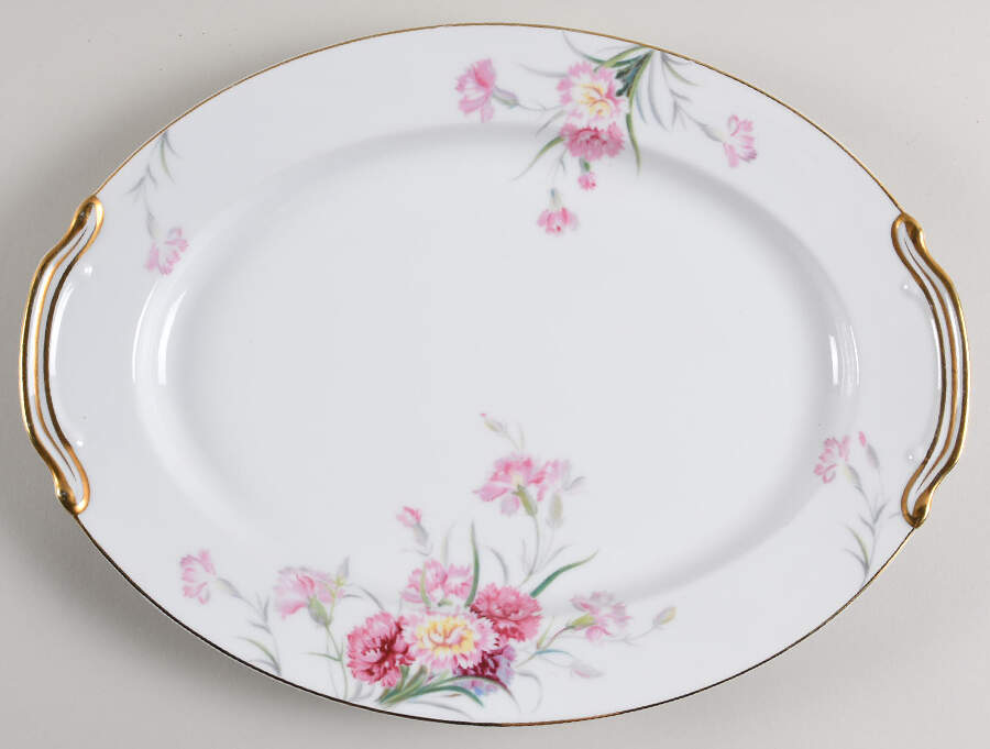 Amherst Gold Trim 14" Oval Serving Platter by Noritake-1