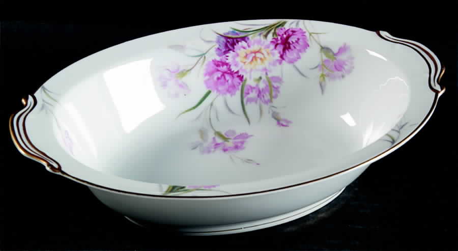 Amherst Gold Trim 10" Oval Vegetable Bowl by Noritake-1