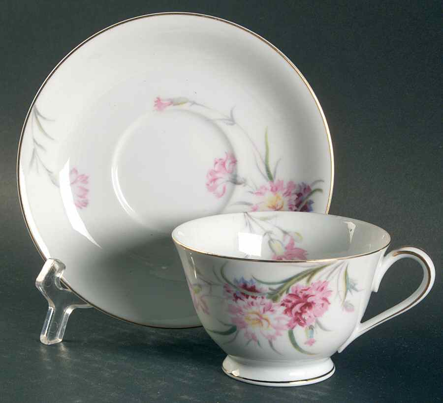 Amherst Gold Trim Footed Cup & Saucer Set by Noritake-1