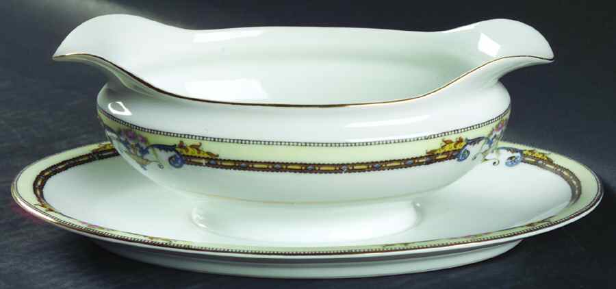 Amiston Gravy Boat with Attached Underplate by Noritake-1