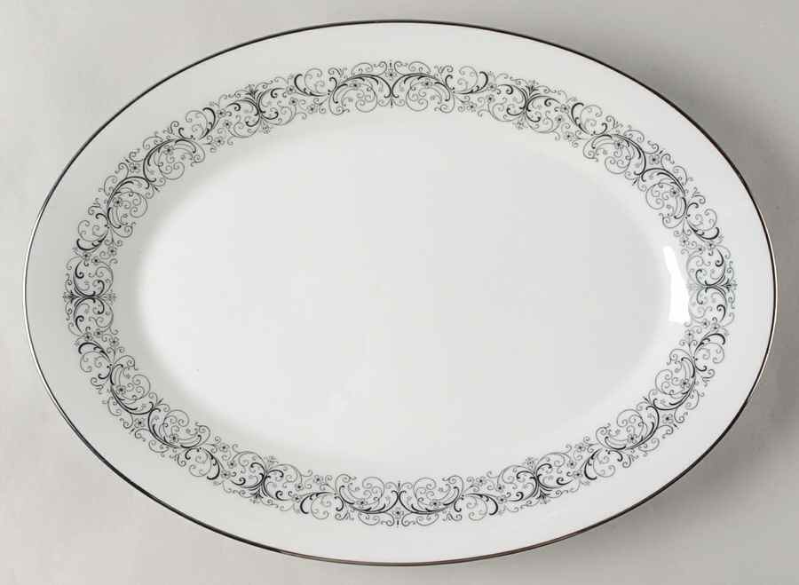 Amor 14" Oval Serving Platter by Noritake-1