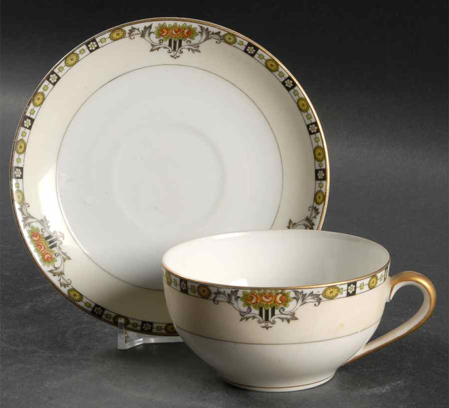 Anaconda Flat Cup & Saucer Set by Noritake-1