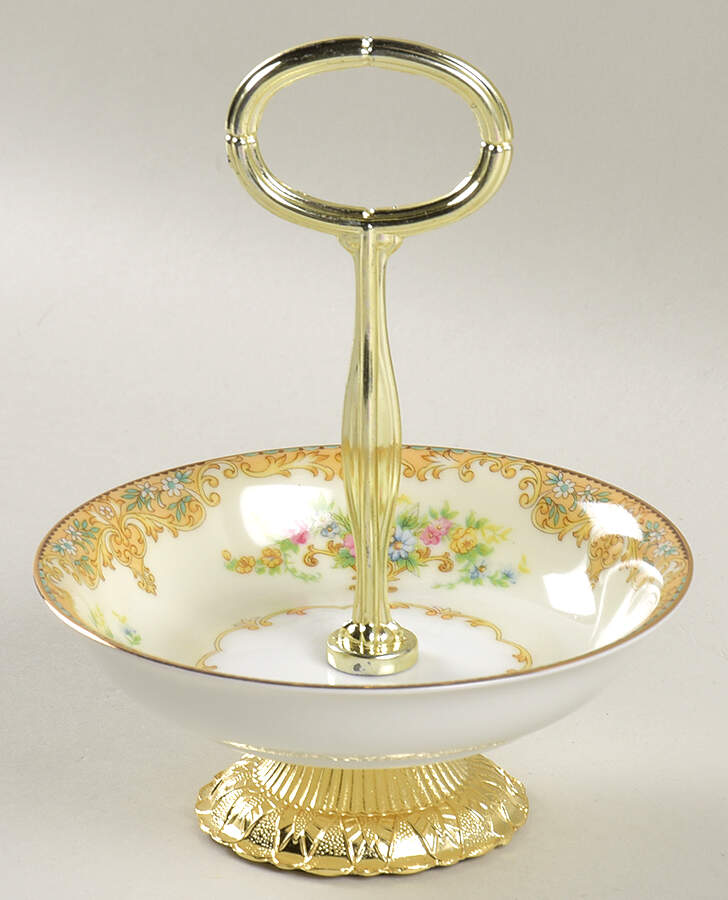 Ancona 6"-7" Handled Footed Nut Dish HC by Noritake-1