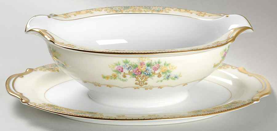Ancona Gravy Boat with Attached Underplate by Noritake-1