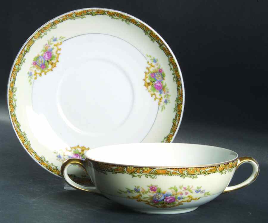 Andalia Flat Cream Soup Bowl & Saucer Set by Noritake-1