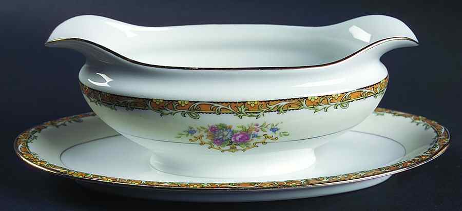 Andalia Gravy Boat with Attached Underplate by Noritake-1