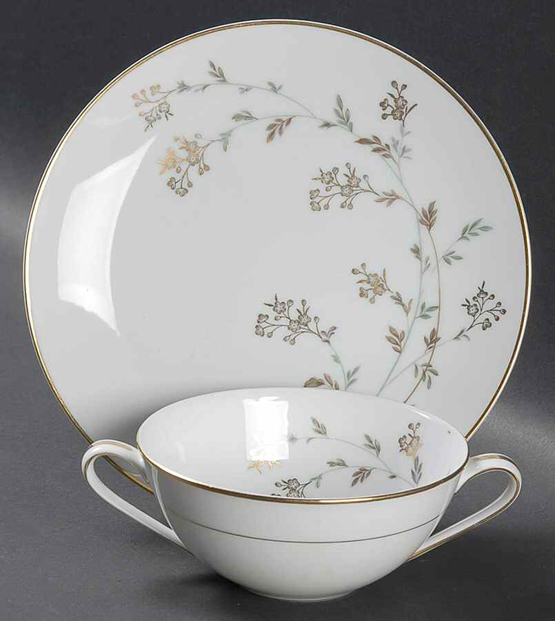 Andrea Flat Cream Soup Bowl & Saucer Set by Noritake-1