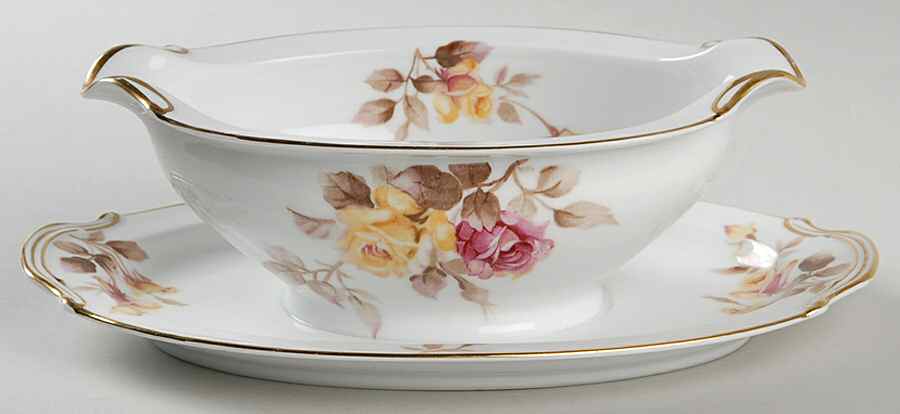 Angela Gravy Boat with Attached Underplate by Noritake-1