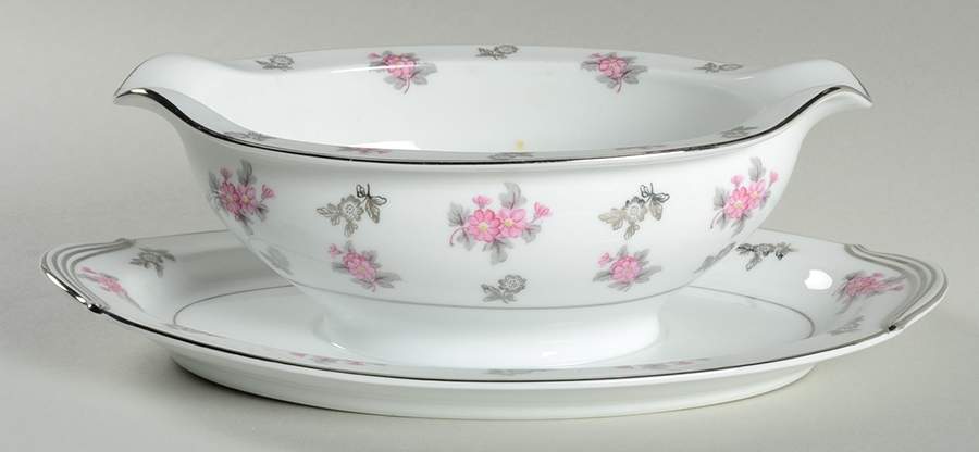Anita Gravy Boat with Attached Underplate by Noritake-1