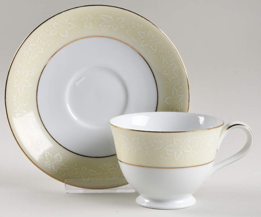 Annulaire Footed Cup & Saucer Set by Noritake-1