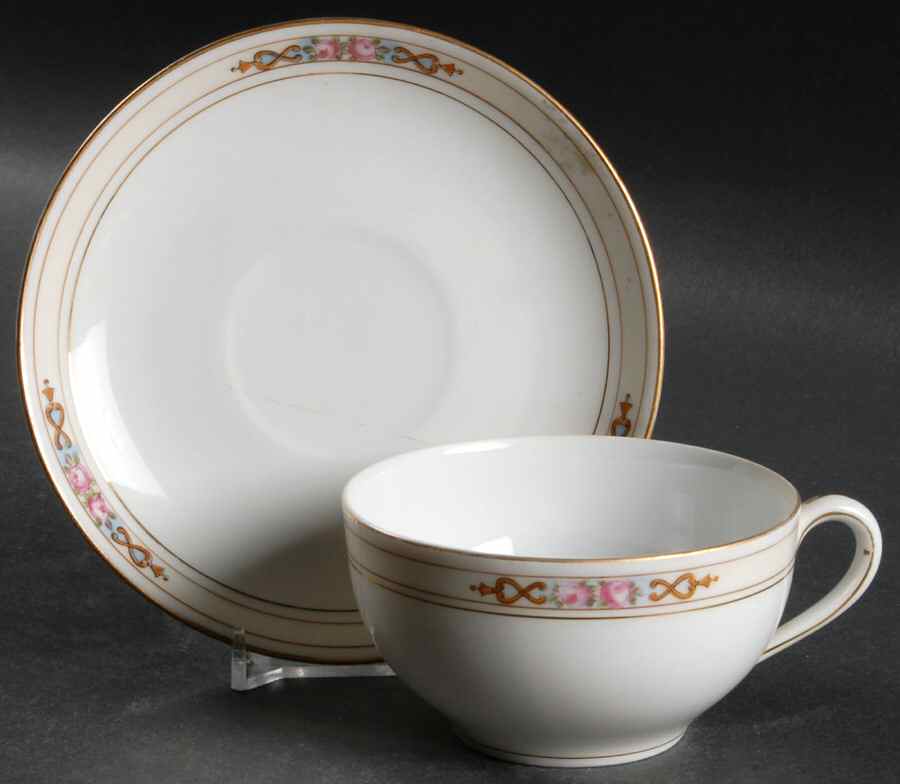 Ansonia Flat Cup & Saucer Set by Noritake-1