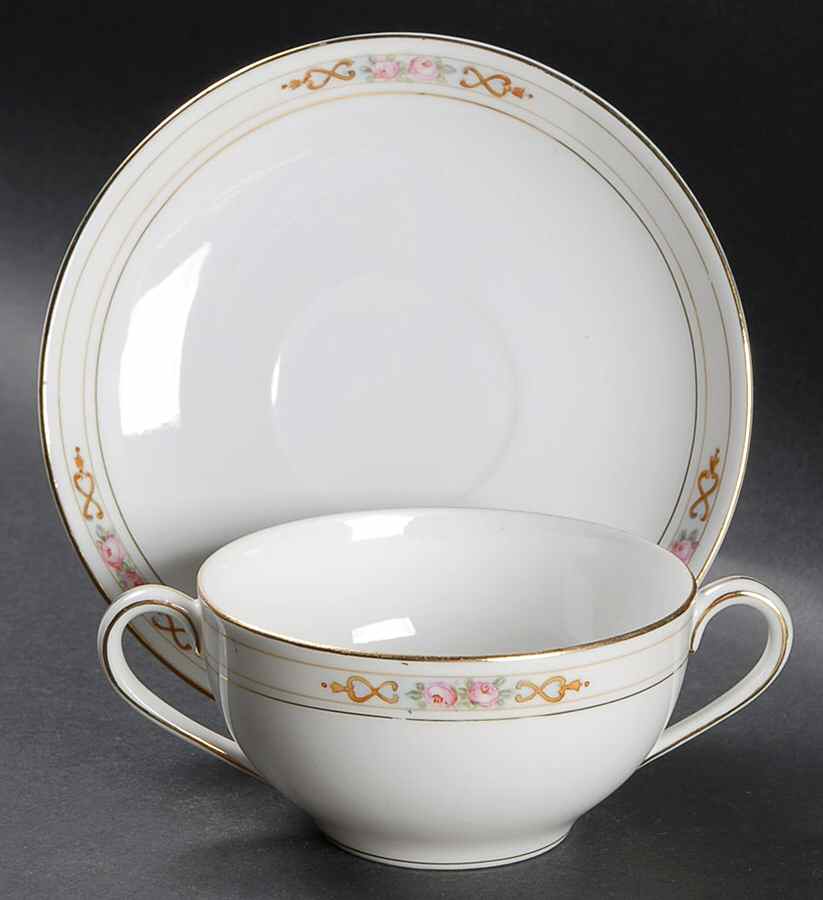 Ansonia Flat Bouillon Cup & Saucer by Noritake-1