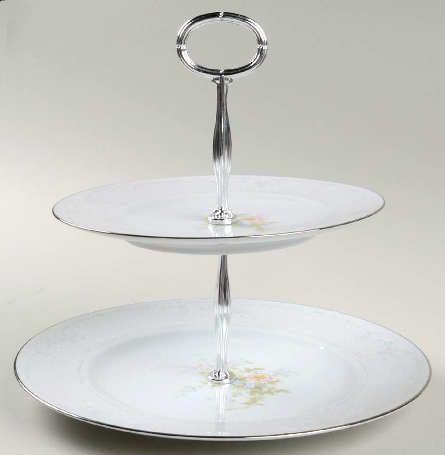 Anticipation 6 5/8"-10"  2 Tiered Serving Tray (Dp, Sp) HC by Noritake-1