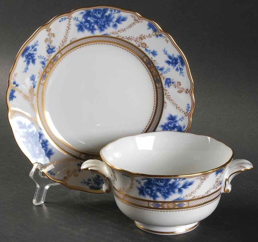Antiquity Cream Soup Bowl & Bread Plate/Saucer  Set by Noritake-1