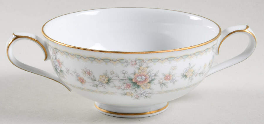 Applique Footed Cream Soup Bowl by Noritake-1