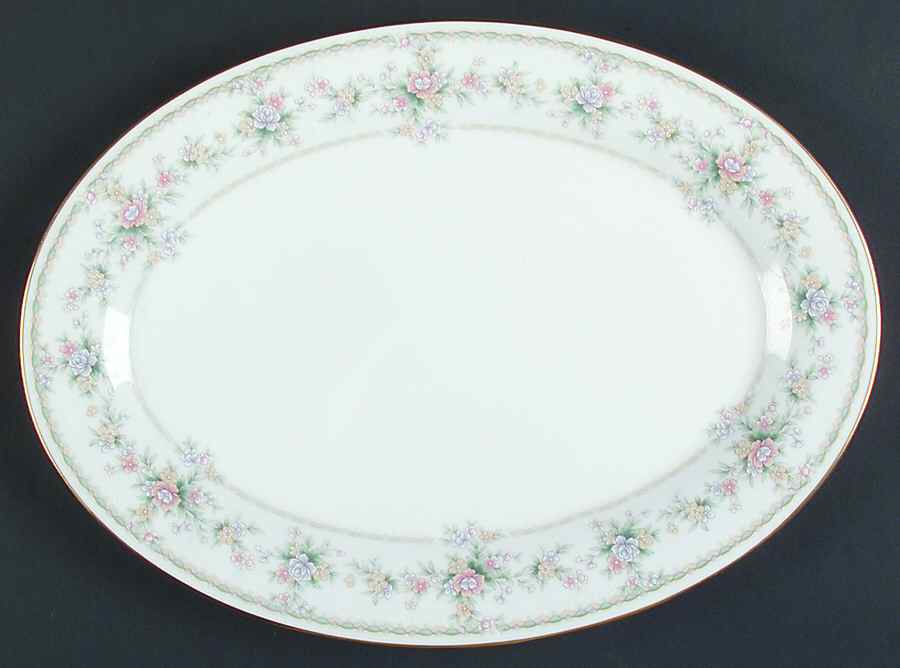 Applique 14" Oval Serving Platter by Noritake-1