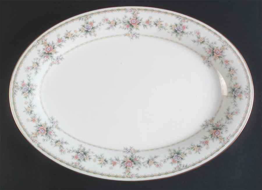 Applique 16" Oval Serving Platter by Noritake-1