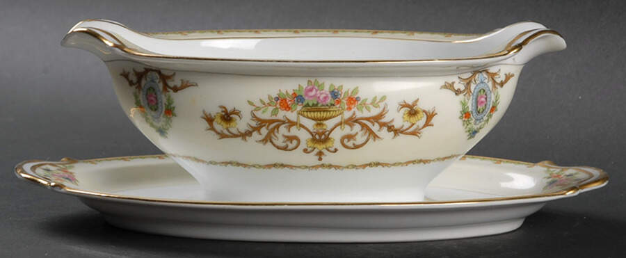 Arabella Gravy Boat with Attached Underplate by Noritake-1