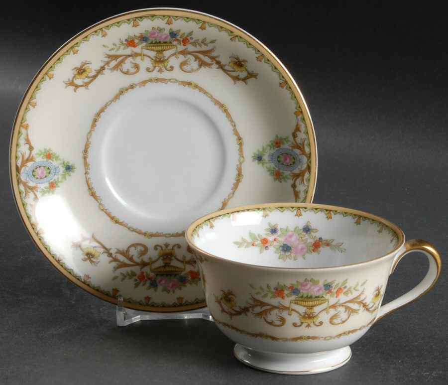Arabella Footed Cup & Saucer Set by Noritake-1