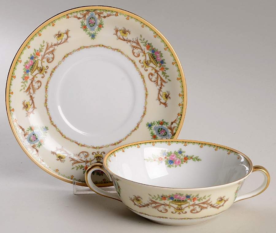 Arabella Flat Cream Soup Bowl & Saucer Set by Noritake-1