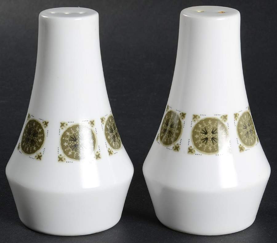 Arabesque Dark Green Salt & Pepper Set by Noritake-1