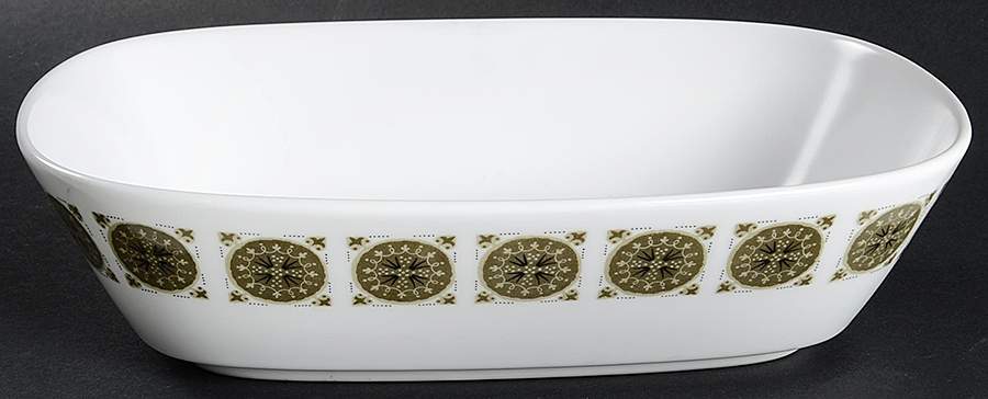 Arabesque Dark Green 9" Oval Vegetable Bowl by Noritake-1